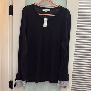 LOFT Women's Black lightweight sweater